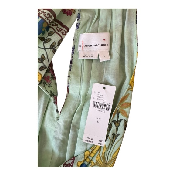 ANTHROPOLOGIE | NWT The Somerset Halter Maxi Dress in Green Motif, Size Large - Picture 8 of 12